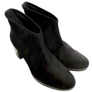 Toni Pons Black Stretch Suede Like Ankle Boots Chunky Heel EU 38